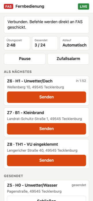 Fernbedienung auf dem Handy